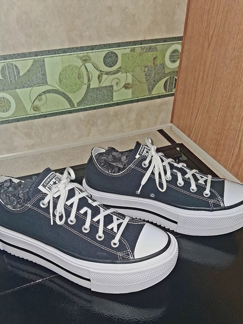 Converse Chuck Taylor All Star Lift Double Stack Platform Low Top - Black Men’s - Picture 2 of 8